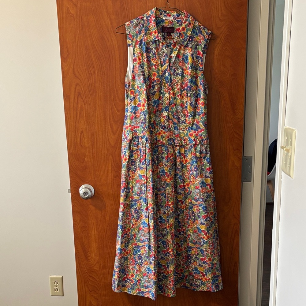 J. Crew Liberty Fabric Multicolor Floral Midi Dress